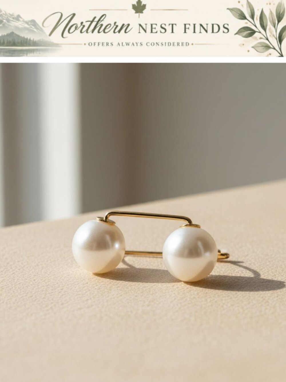 6pc Pearl Brooch Pins Safety Pin Waist Tightener Cardigan Clip